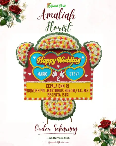 Papan Bunga Pernikahan Gedung Tataan